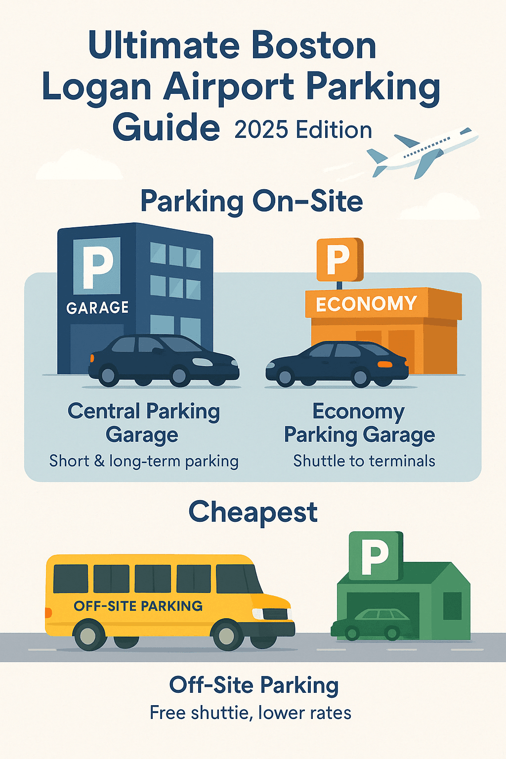 infographic of parking options at boston logan airport